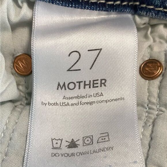 “Mother High-Waisted Looker Ankle Fray Walking on Coals Jeans 27x27 Stretch” - Picture 7 of 11